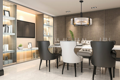 Hayward 5-Light Pendant in Matte Black with Warm Brass Accents
