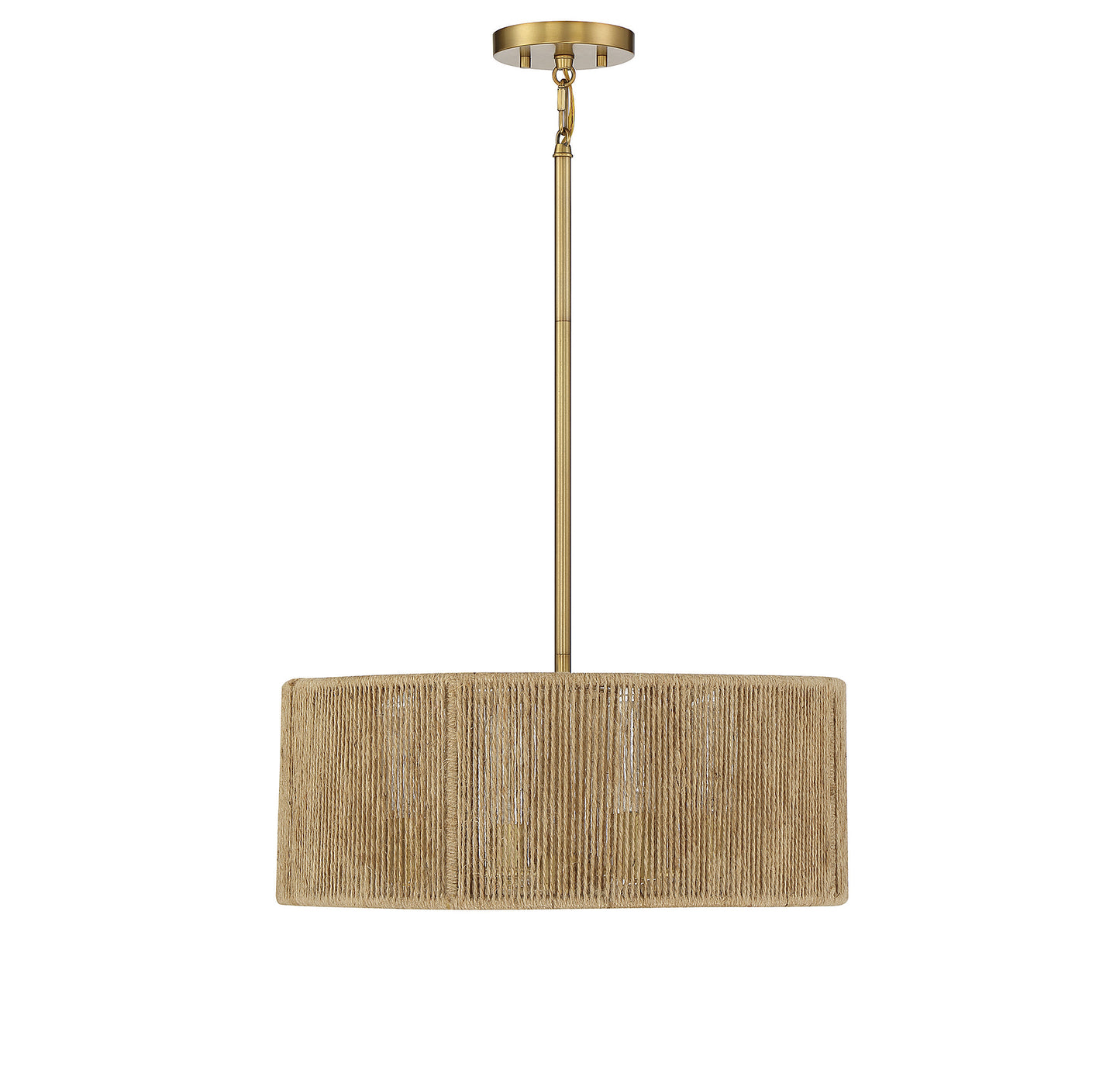 Ashe 4-Light Pendant - Warm Brass and Rope