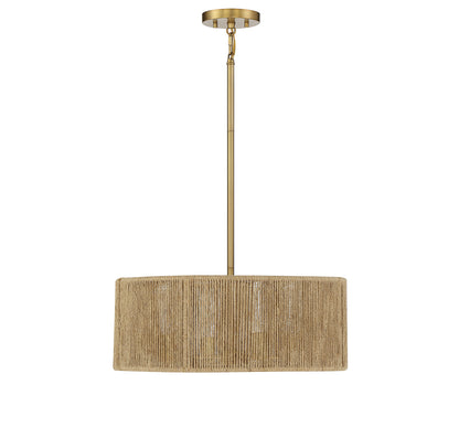 Ashe 4-Light Pendant - Warm Brass and Rope