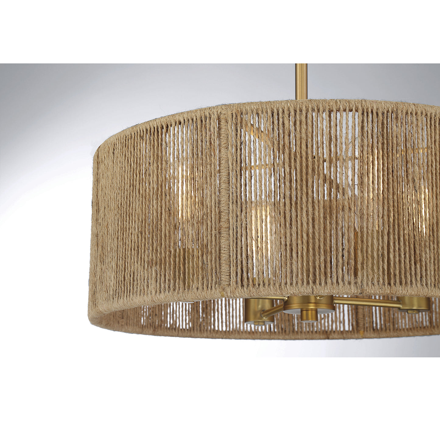Ashe 4-Light Pendant - Warm Brass and Rope