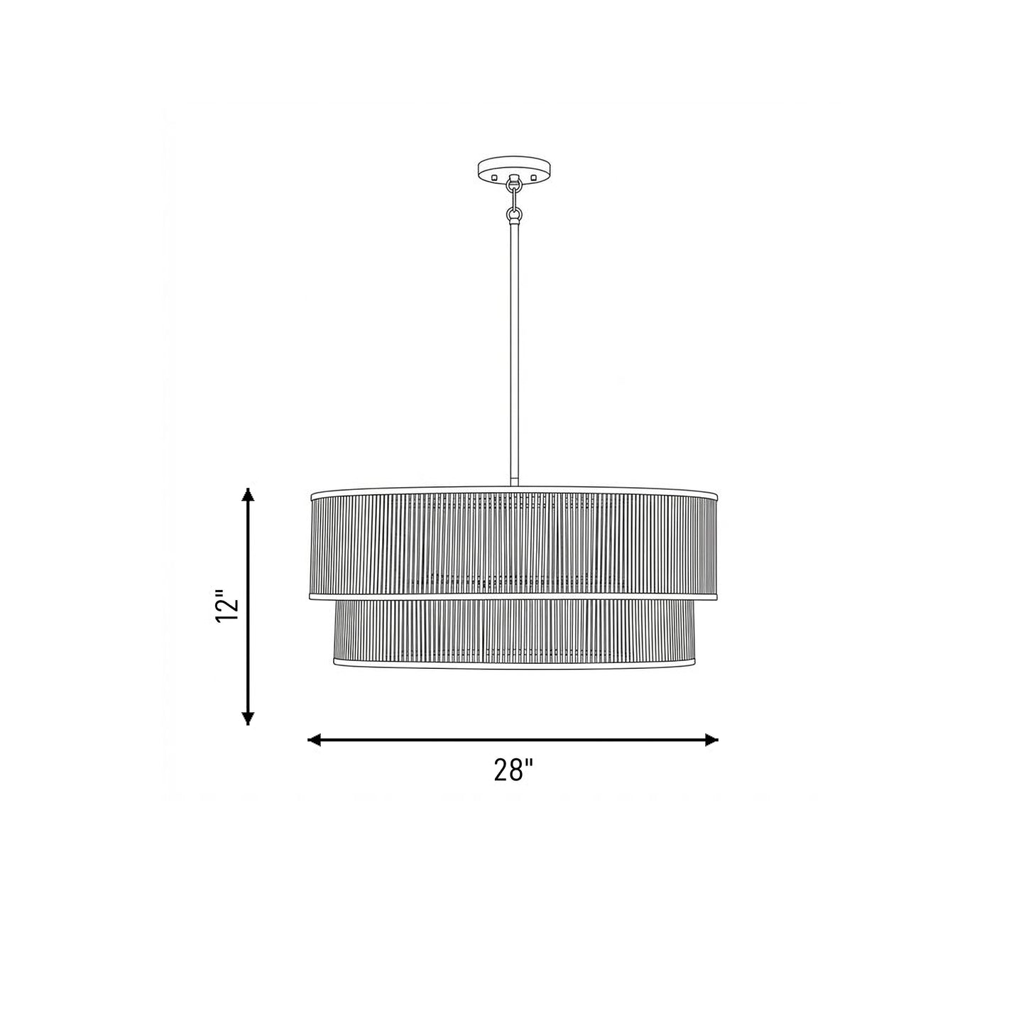 Ashburn 6-Light 28-in Pendant - Warm Brass and Rope