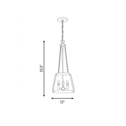 Crawford 3-Light Pendant in Warm Brass