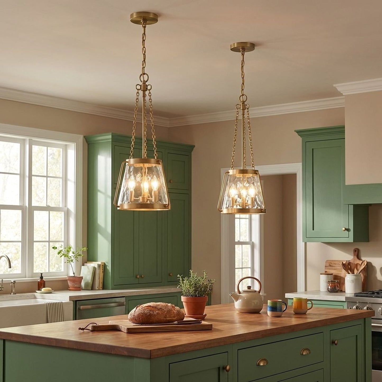 Crawford 3-Light Pendant in Warm Brass