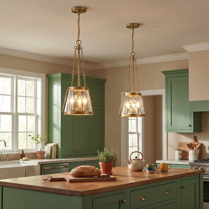 Crawford 3-Light Pendant in Warm Brass