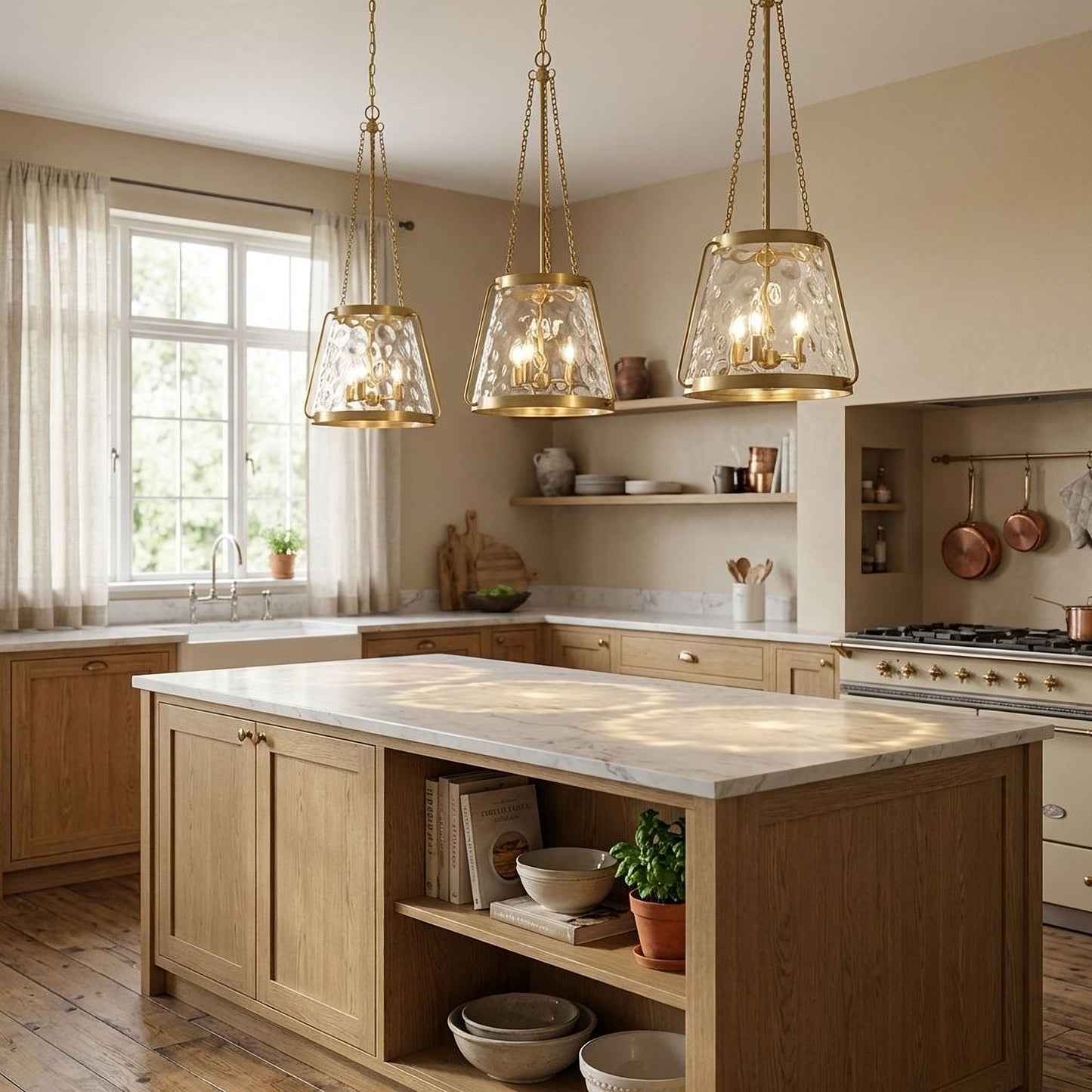 Crawford 4-Light Pendant in Warm Brass
