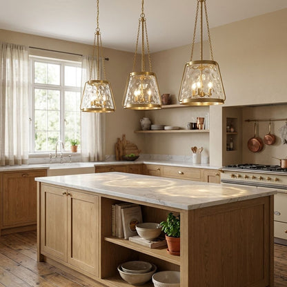 Crawford 4-Light Pendant in Warm Brass