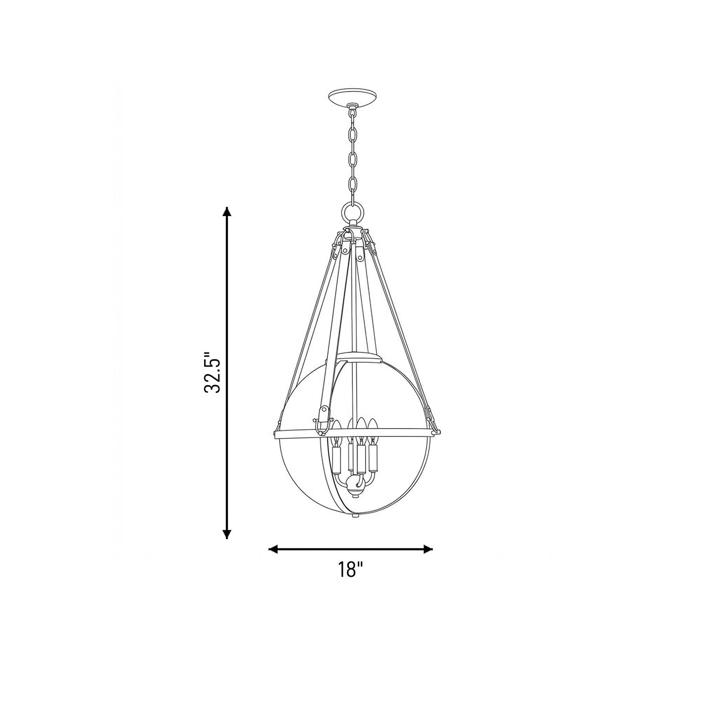 Bozeman 4-Light Pendant in Warm Brass