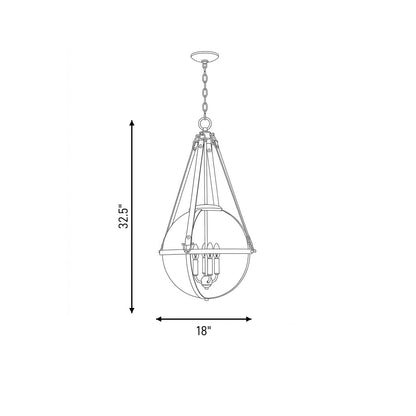 Bozeman 4-Light Pendant in Warm Brass