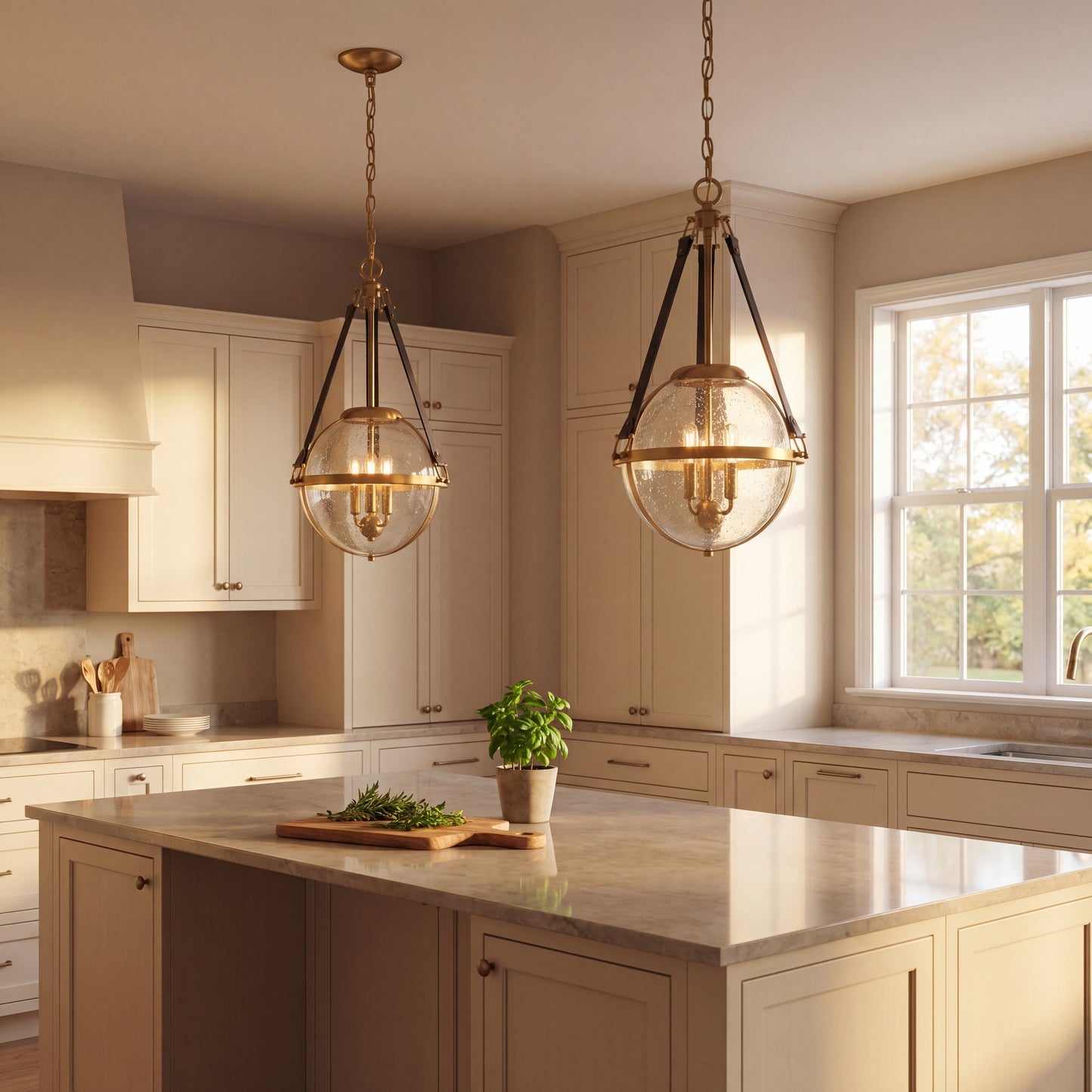 Bozeman 3-Light Pendant in Warm Brass