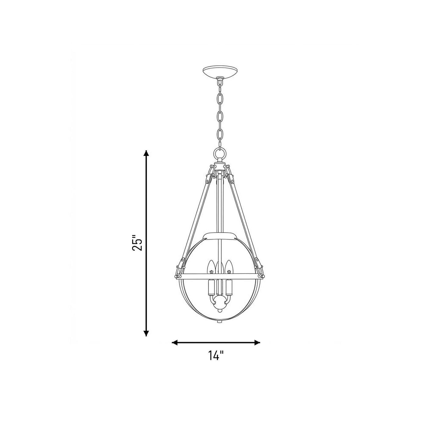 Bozeman 3-Light Pendant in Warm Brass