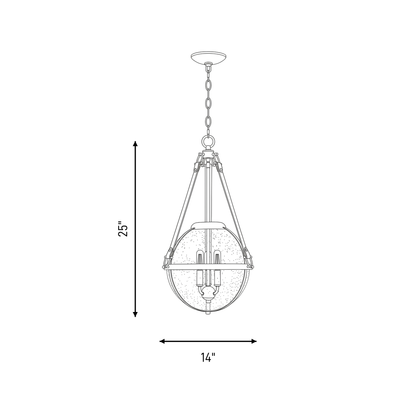 Bozeman 3-Light Pendant in Warm Brass