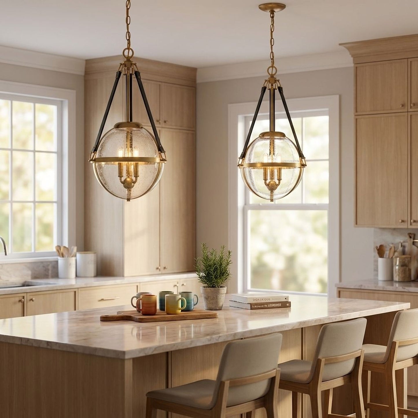 Bozeman 3-Light Pendant in Warm Brass