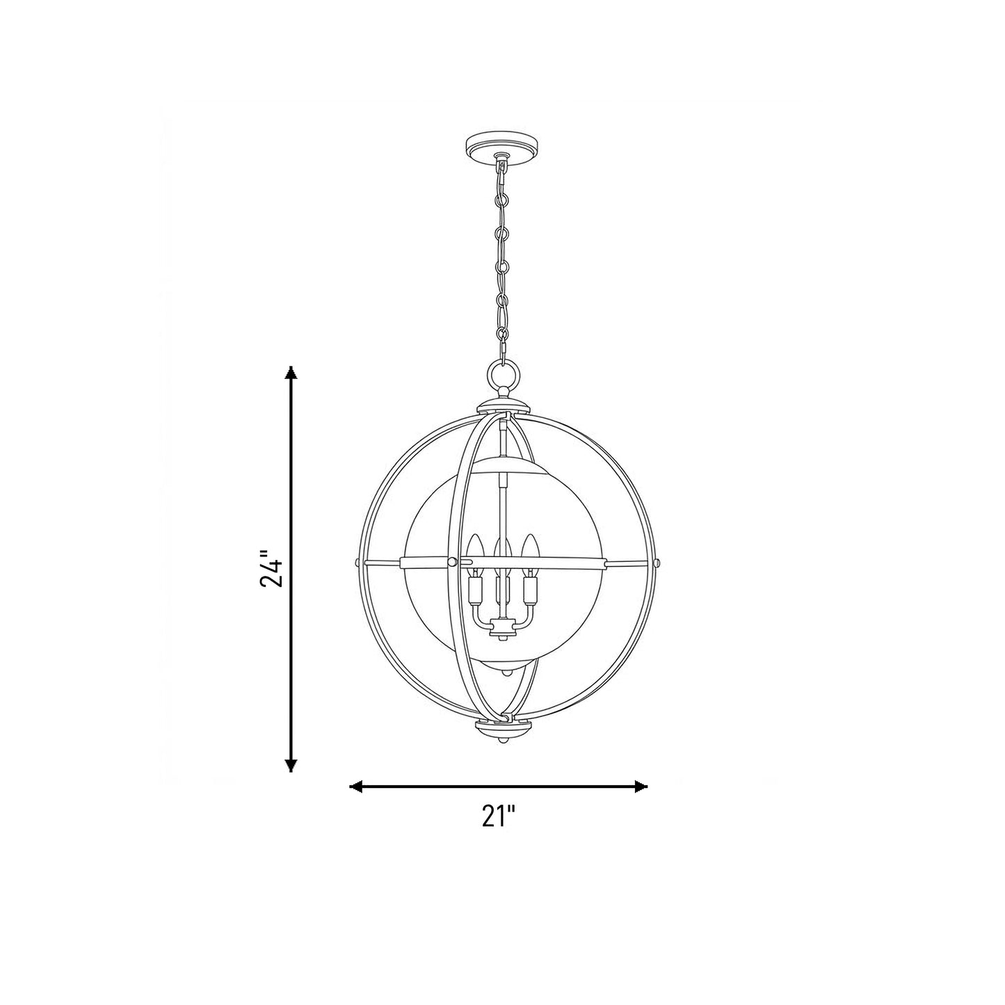 Pearl 3-Light Pendant - Warm Brass