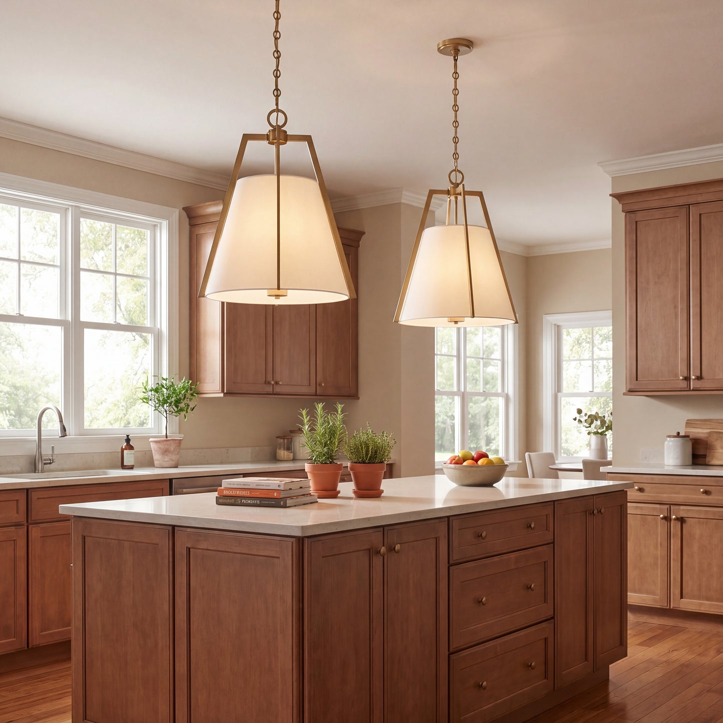 Mansfield 3-Light Pendant in Warm Brass