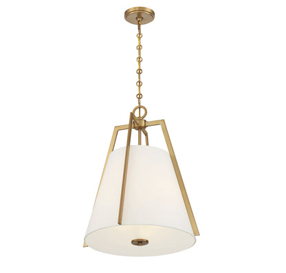 Mansfield 3-Light Pendant in Warm Brass