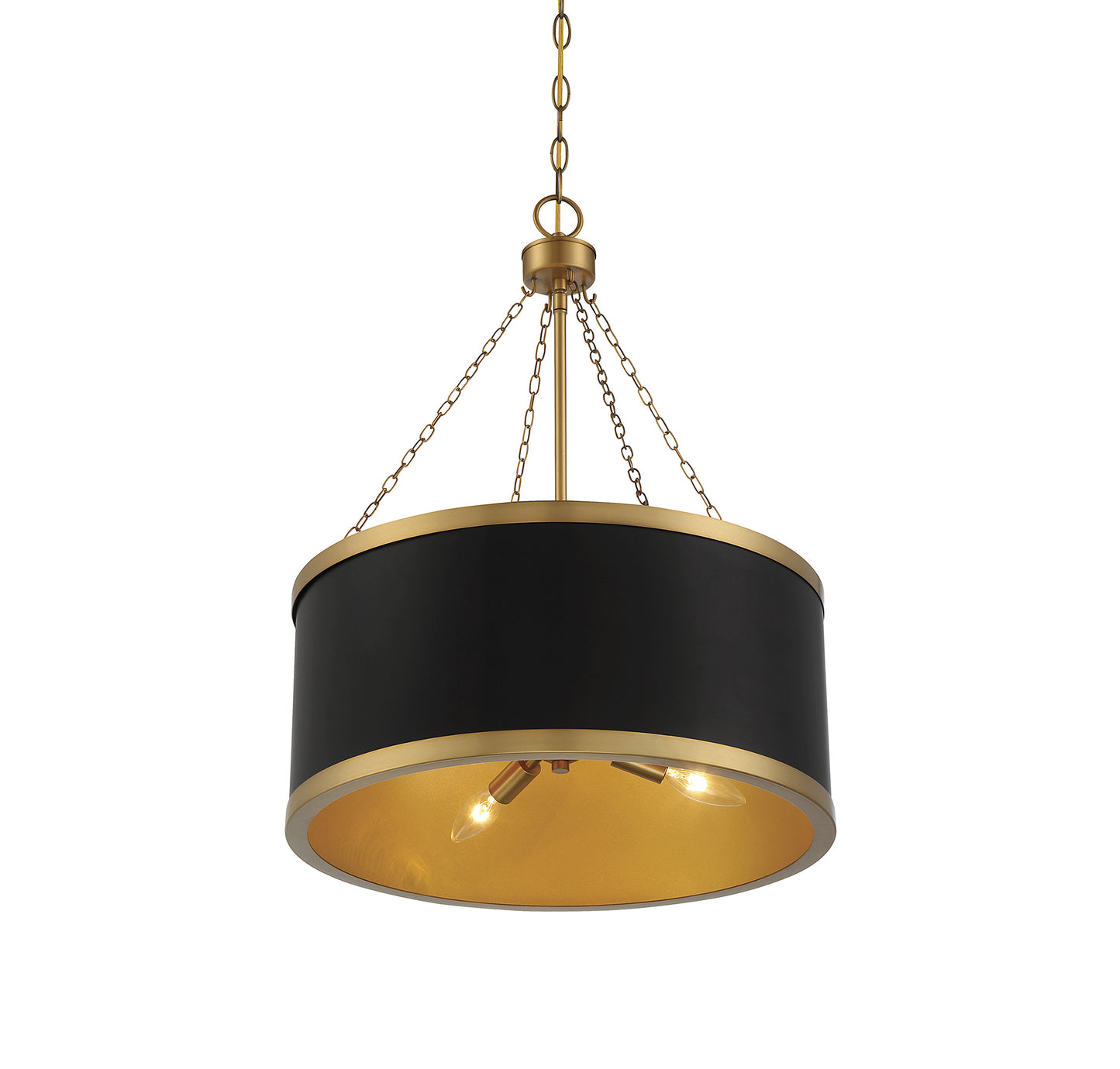 Delphi 6-Light Pendant in Matte Black with Warm Brass Accents