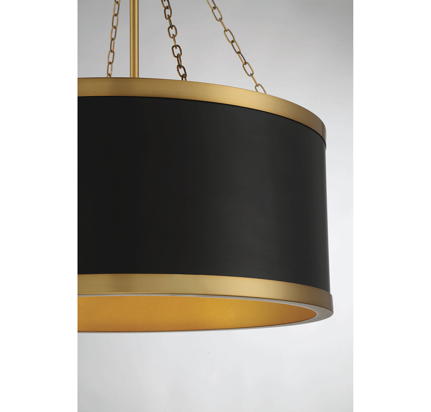 Delphi 6-Light Pendant in Matte Black with Warm Brass Accents