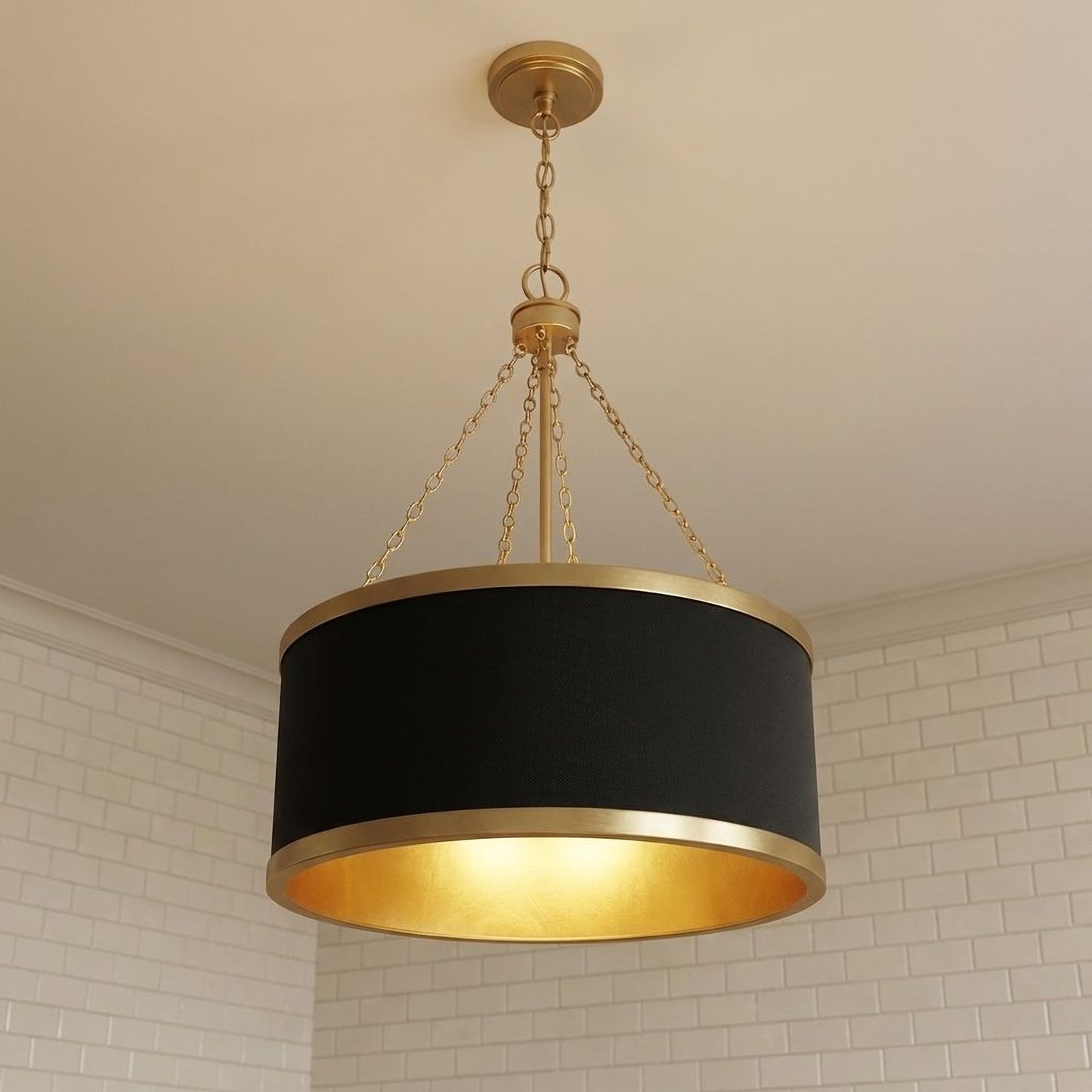 Delphi 6-Light Pendant in Matte Black with Warm Brass Accents