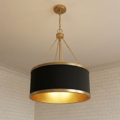 Delphi 6-Light Pendant in Matte Black with Warm Brass Accents