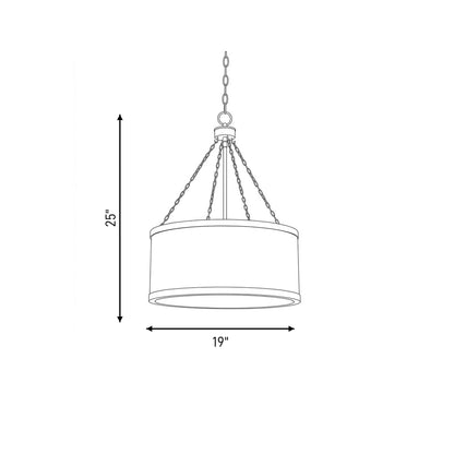 Delphi 6-Light Pendant in Matte Black with Warm Brass Accents