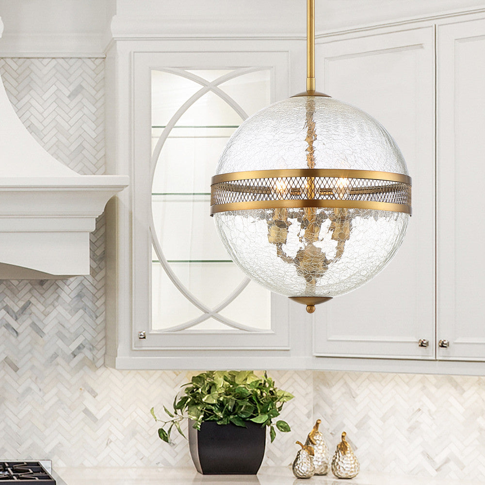 Stirling Pendant, 3-Light, Warm Brass, Glass Shade, 13"H, Savoy House (7-200-3-322 1MZYZ)