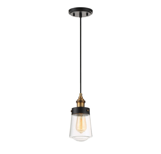 Savoy House Macauley Pendant Vintage Black with Warm Brass