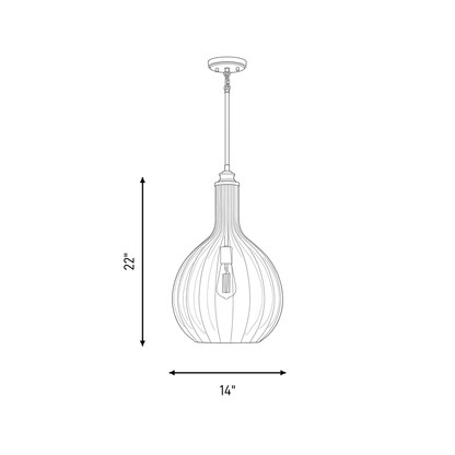 Brandon 1-Light Pendant in Matte Black
