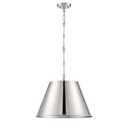 Alden 1-Light 18-in Pendant in Polished Nickel