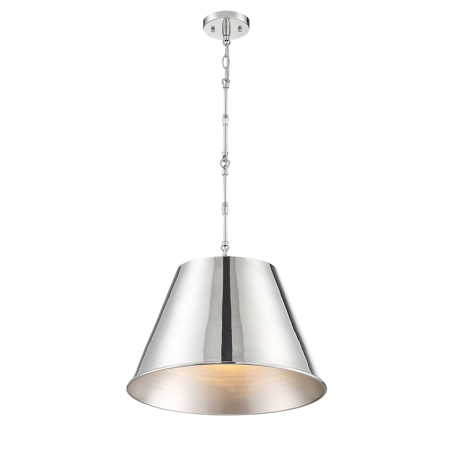 Alden 1-Light 18-in Pendant in Polished Nickel