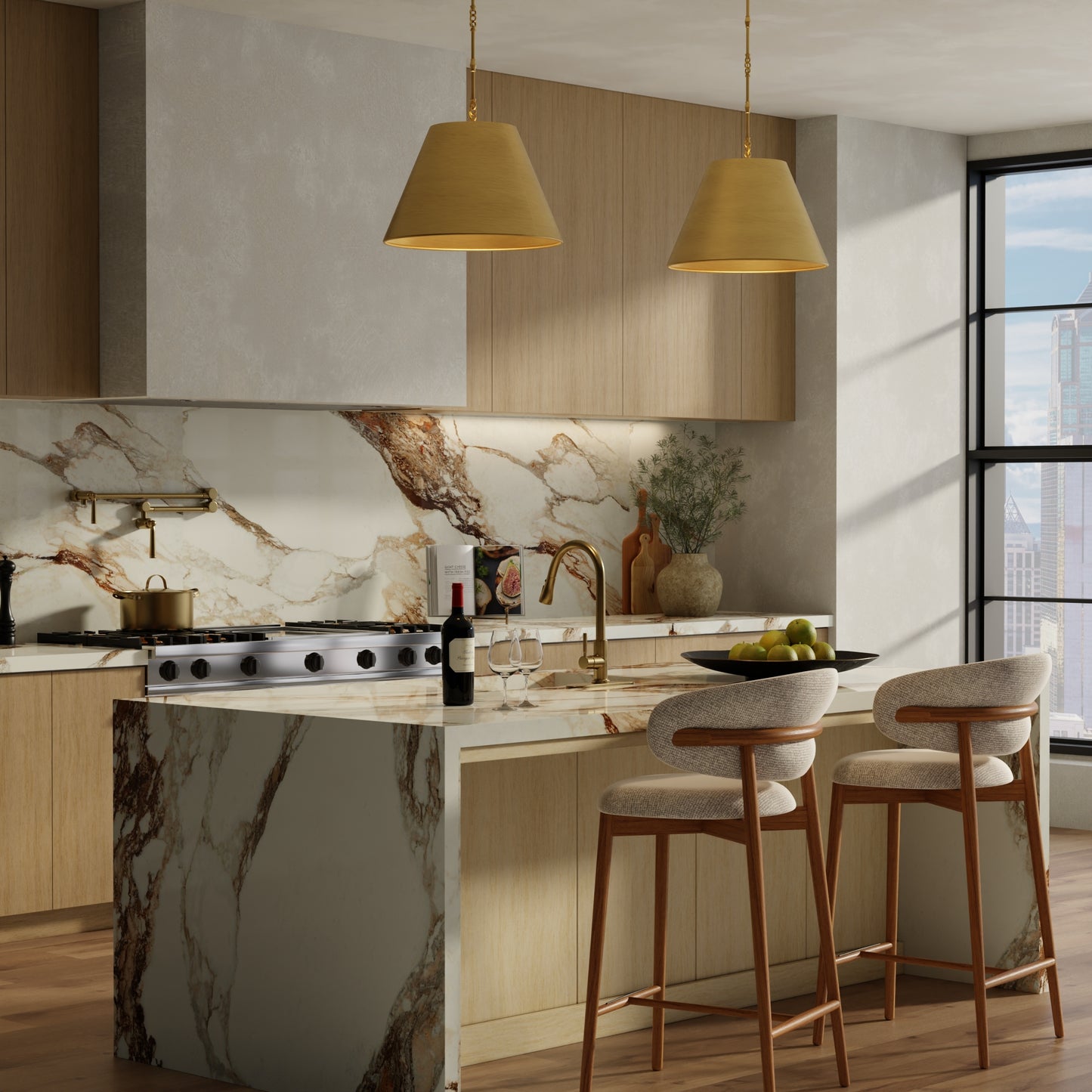 Alden 1-Light 18-in Pendant in Polished Nickel