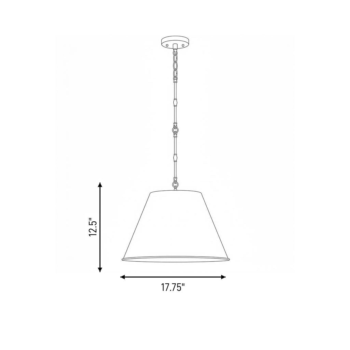 Alden 1-Light 18-in Pendant in Polished Nickel