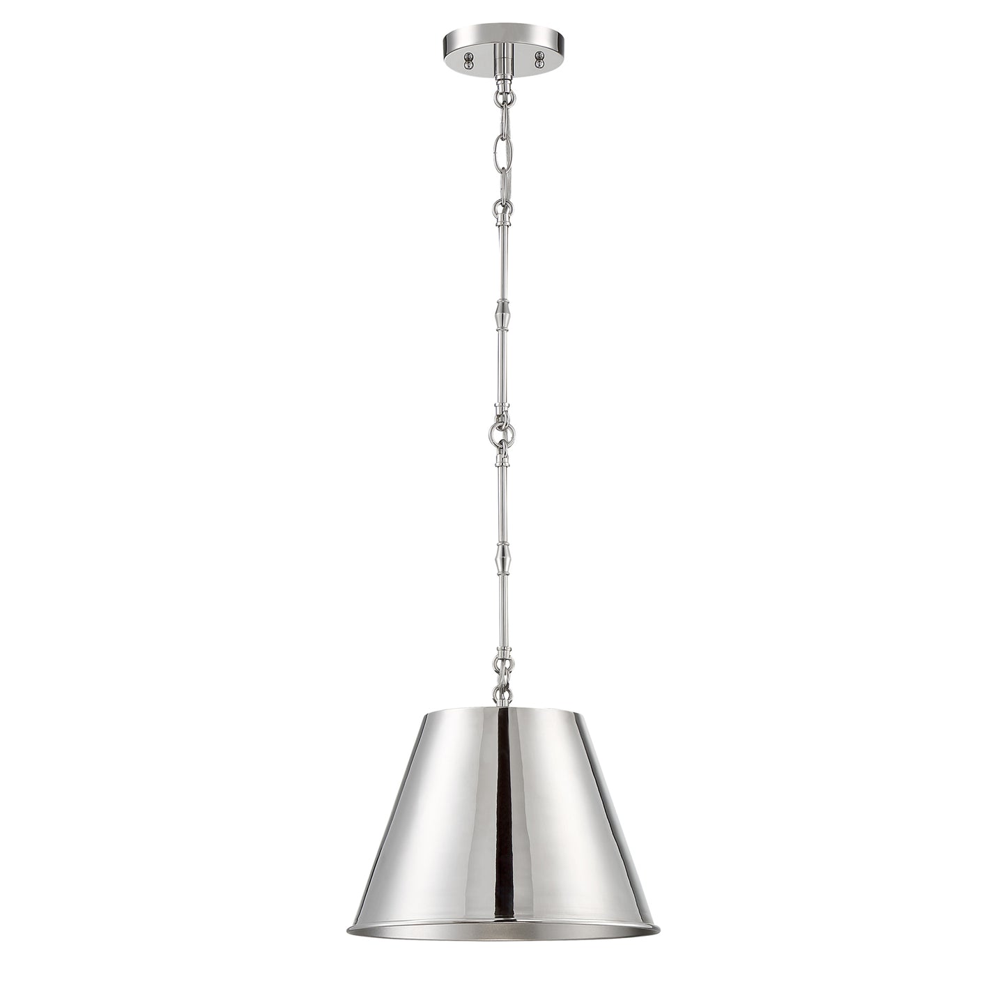 Alden 1-Light 12-in Pendant in Polished Nickel