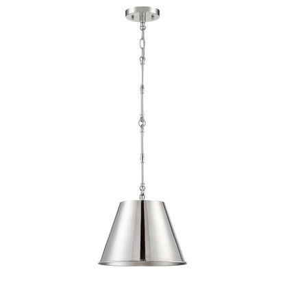 Alden 1-Light 12-in Pendant in Polished Nickel