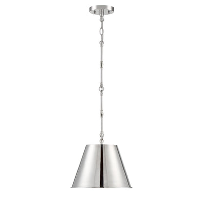Alden 1-Light 12-in Pendant in Polished Nickel