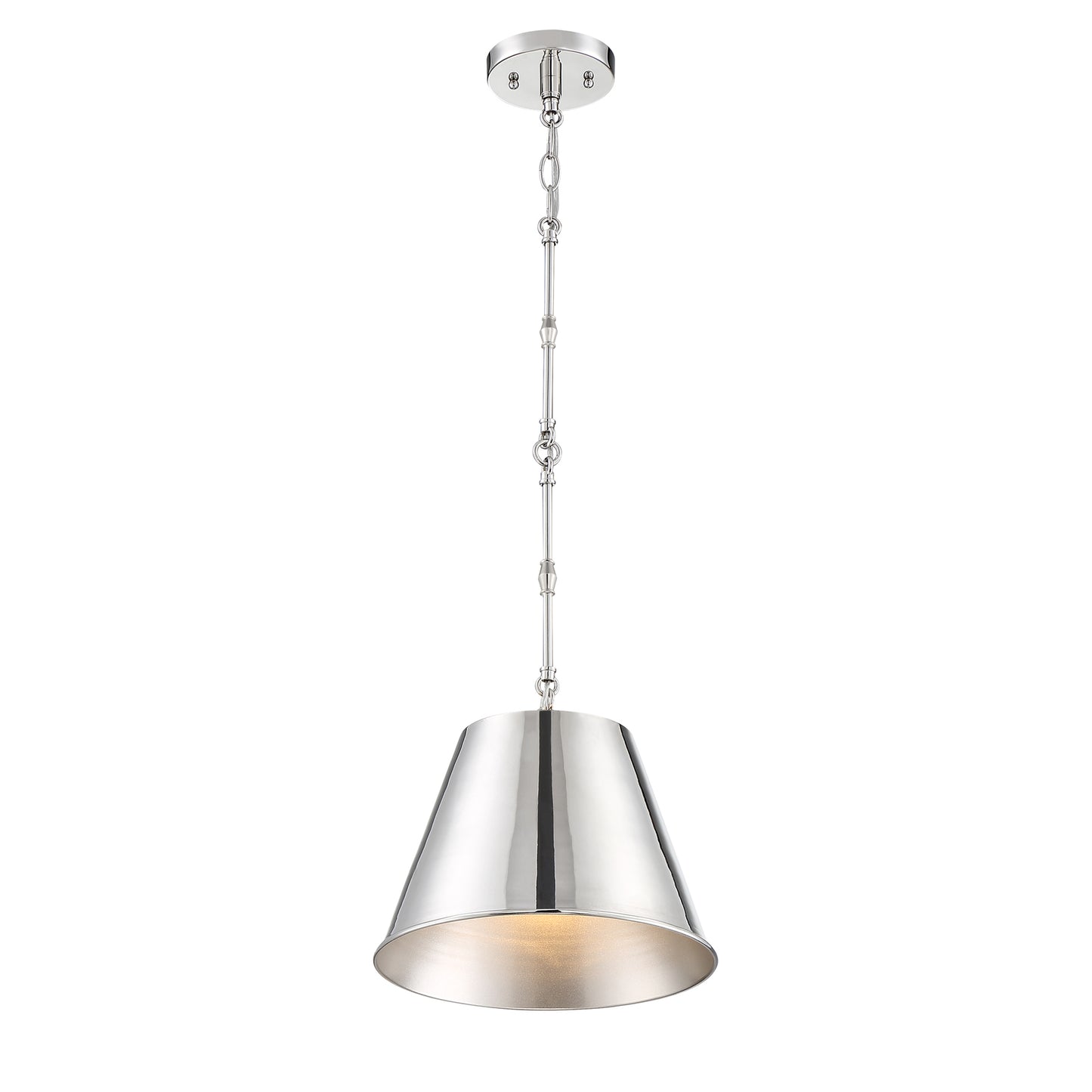 Alden 1-Light 12-in Pendant in Polished Nickel