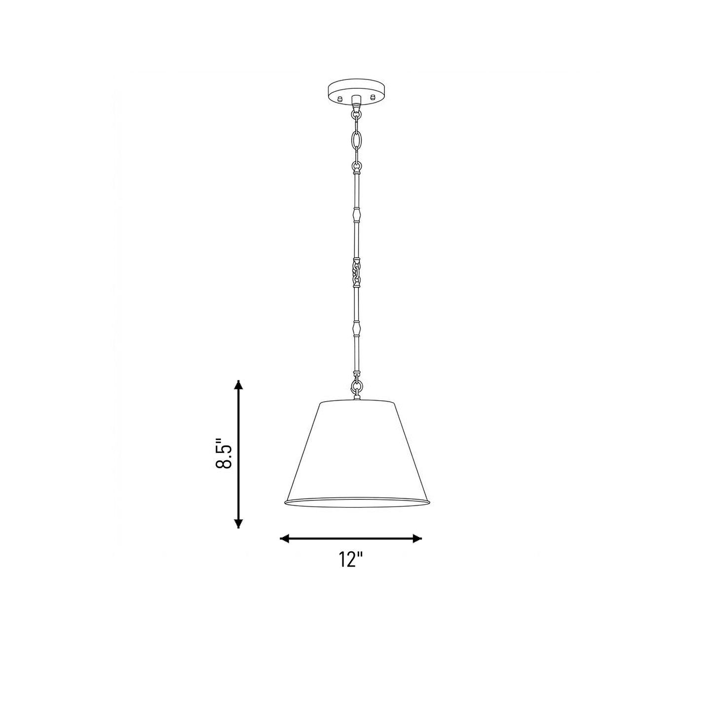 Alden 1-Light 12-in Pendant in Polished Nickel