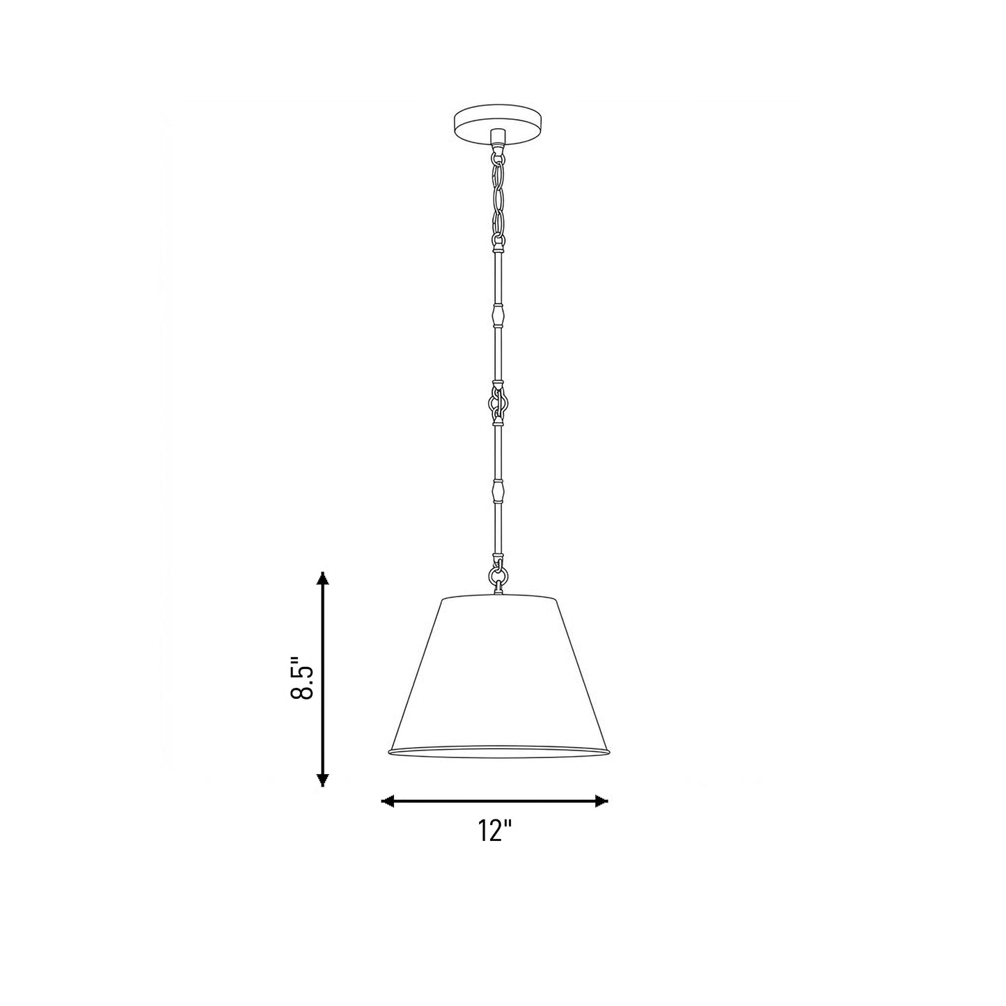 Alden 1-Light 12-in Pendant in Polished Nickel