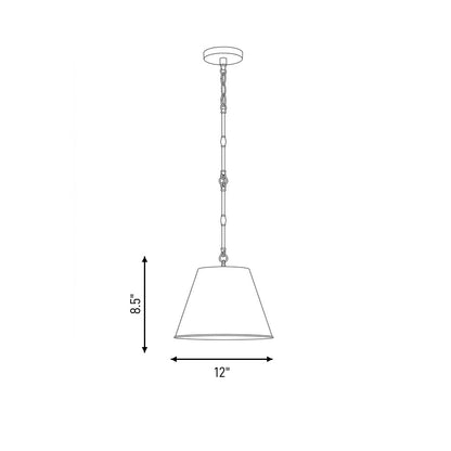 Alden 1-Light 12-in Pendant in Polished Nickel
