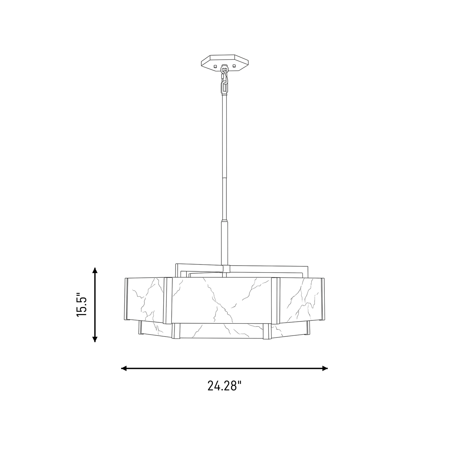Orleans 6-Light Pendant - Black Cashmere