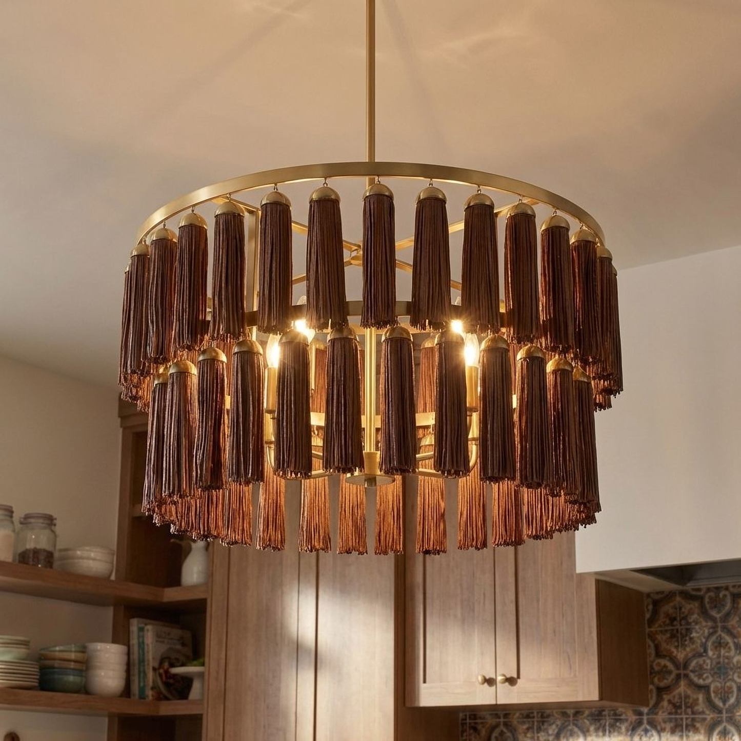 Aquitane 4-Light Pendant - Warm Brass