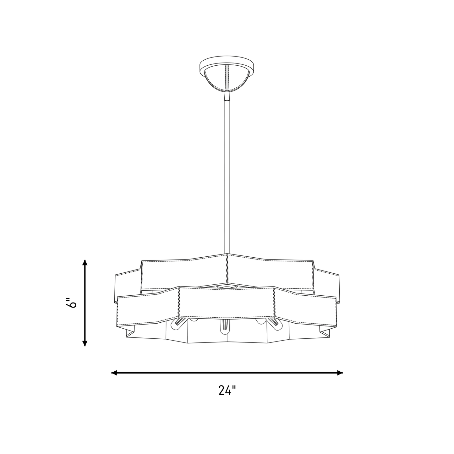 Atherton 5-Light Pendant in Warm Brass