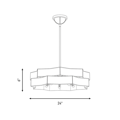 Atherton 5-Light Pendant in Warm Brass