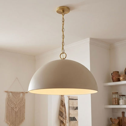Alta 1-Light Pendant - Concrete and Brass