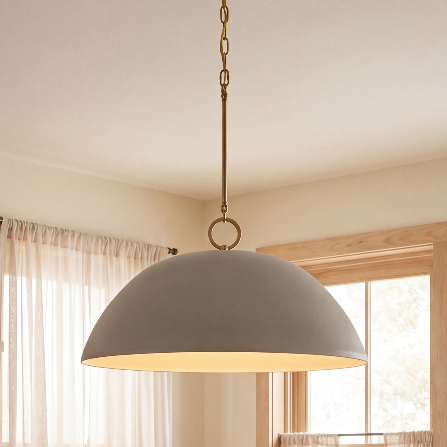 Alta 1-Light Pendant - Concrete and Brass