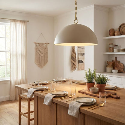 Alta 1-Light Pendant - Concrete and Brass