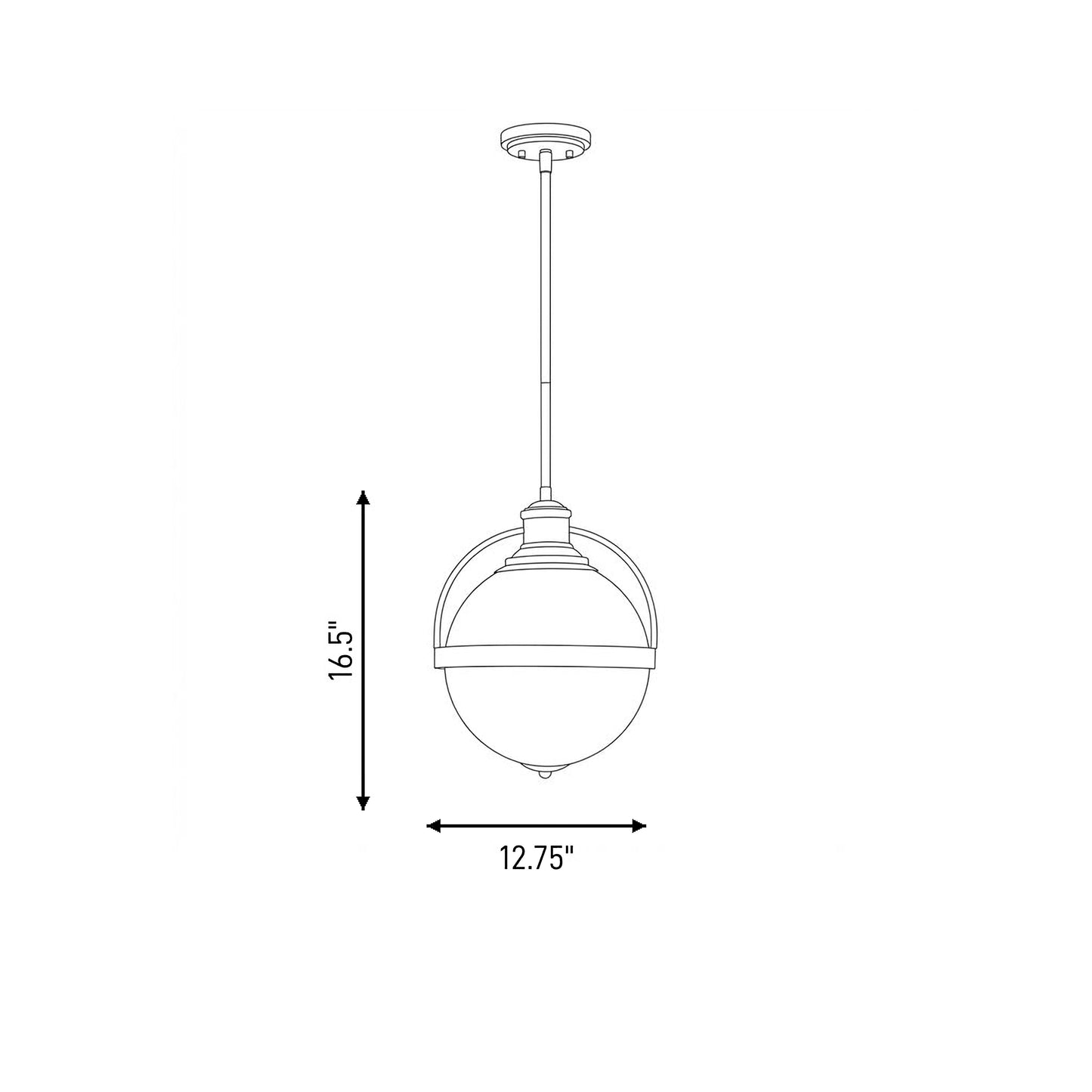 Westbourne 1-Light Pendant in Warm Brass (13 in.)