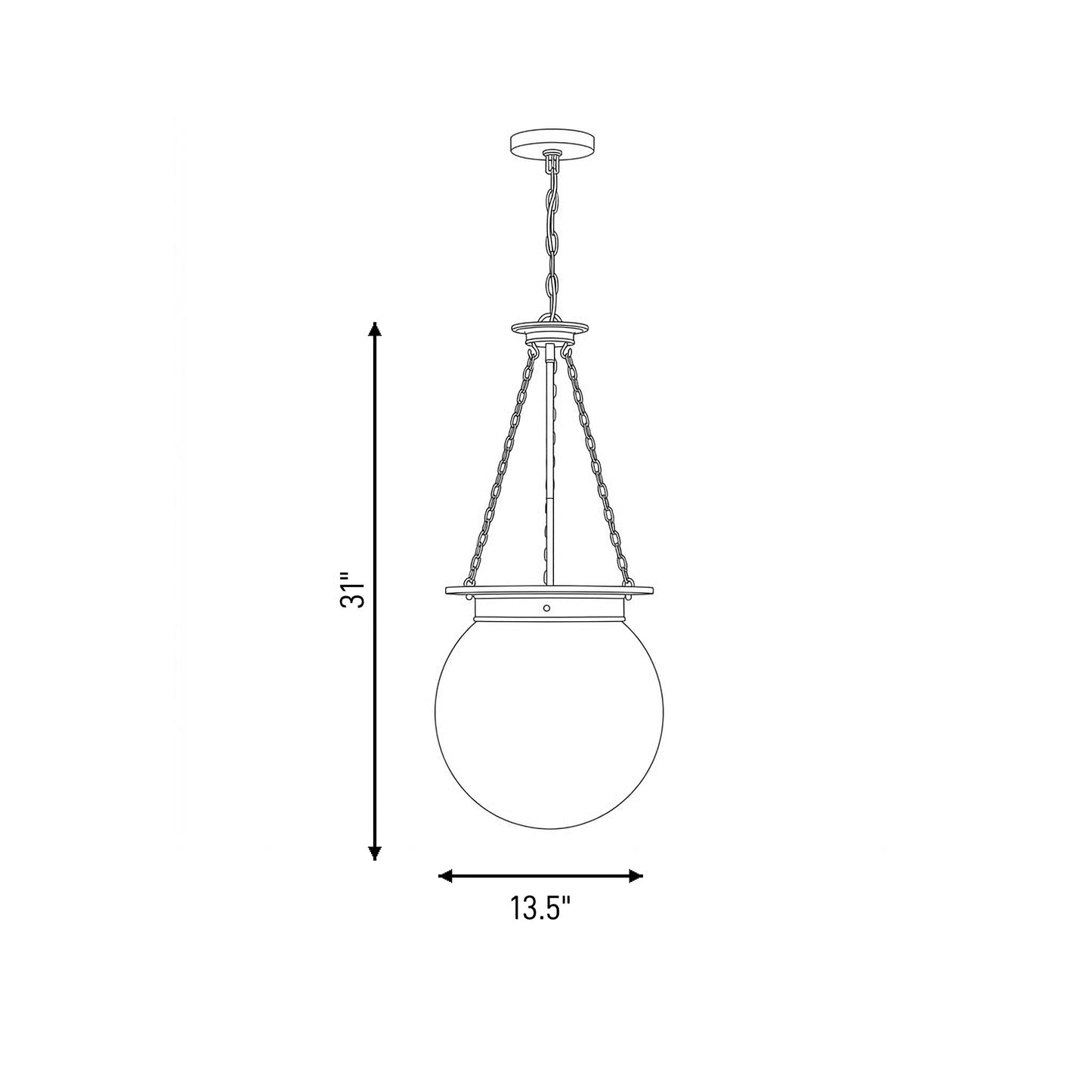 Manor 3-Light Pendant in Polished Nickel