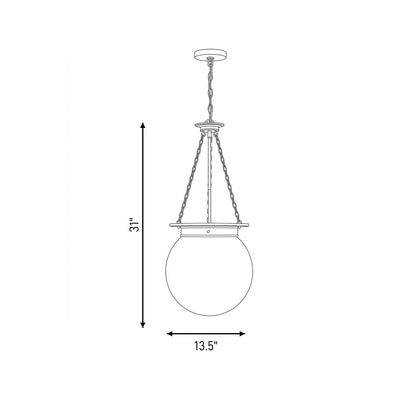 Manor 3-Light Pendant in Polished Nickel