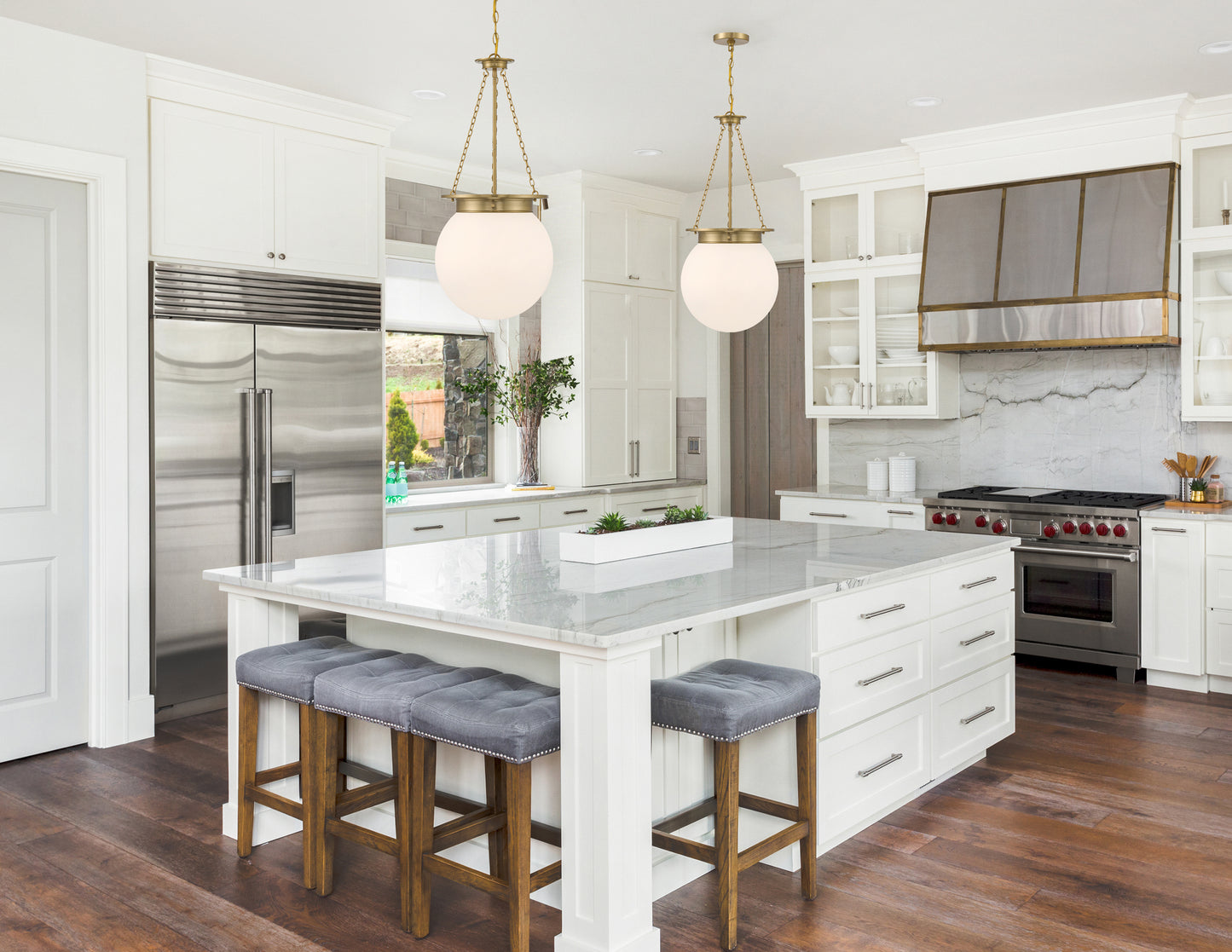 Manor 3-Light Pendant in Polished Nickel