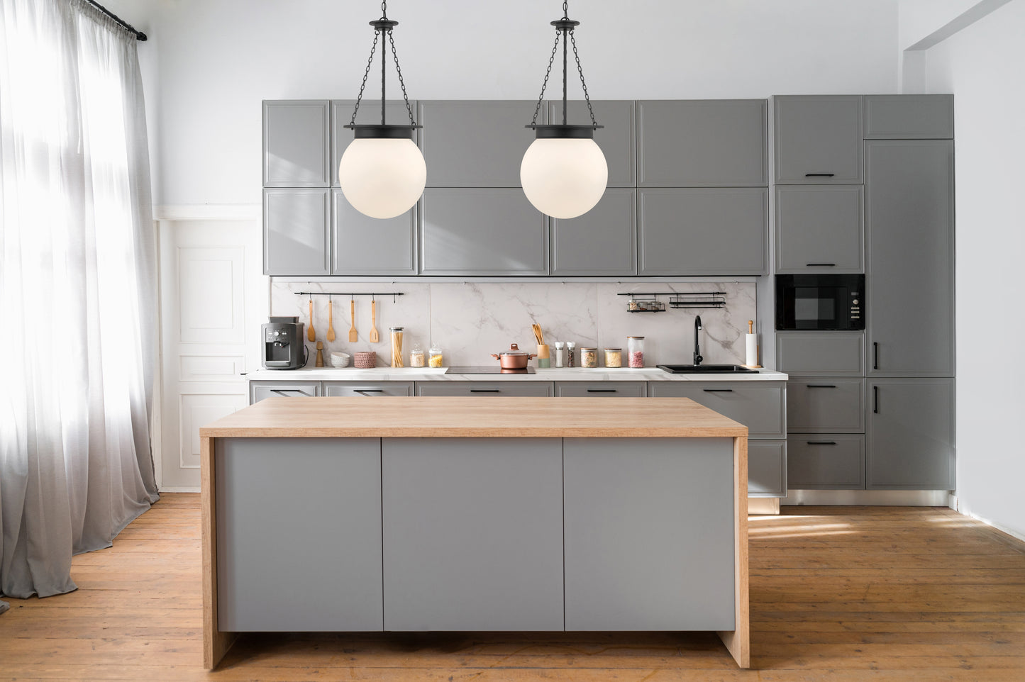 Manor 3-Light Pendant in Polished Nickel